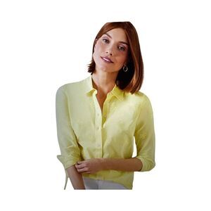 TALBOTS modern classic shirt with floral embroidery.